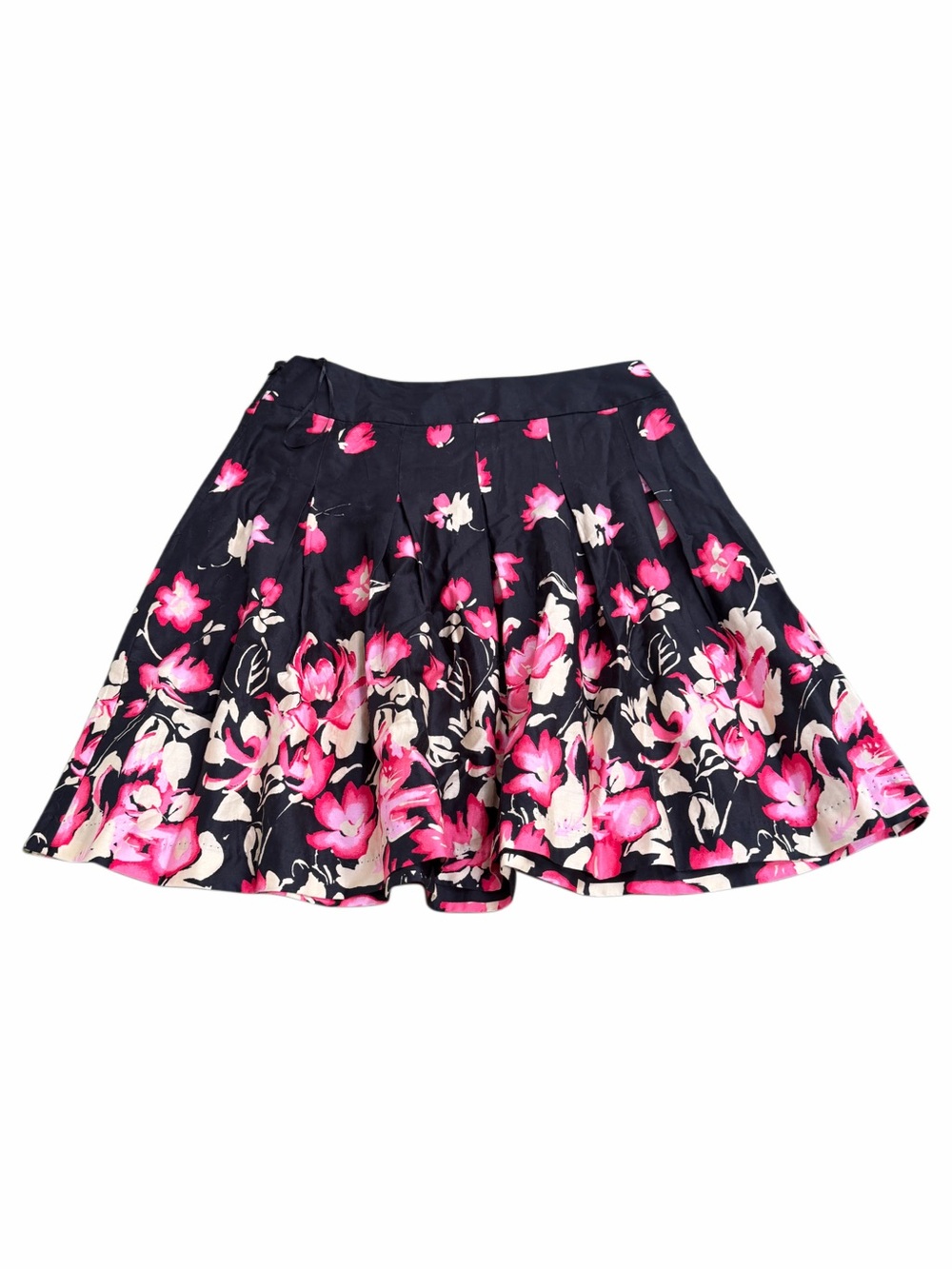 George Navy Circle Skirt with Pink & Cream Floral Print